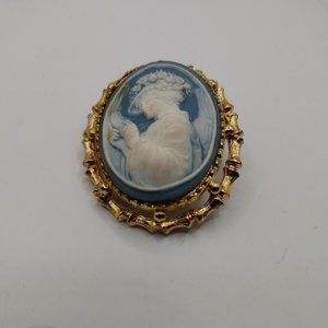 Vintage brooch 1950's Jasper Ware Cameo Pin Pendant